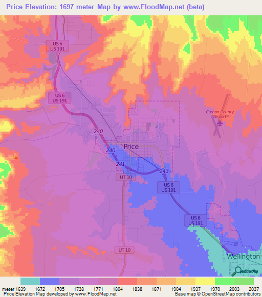 Price,US Elevation Map