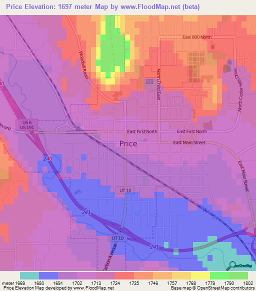 Price,US Elevation Map