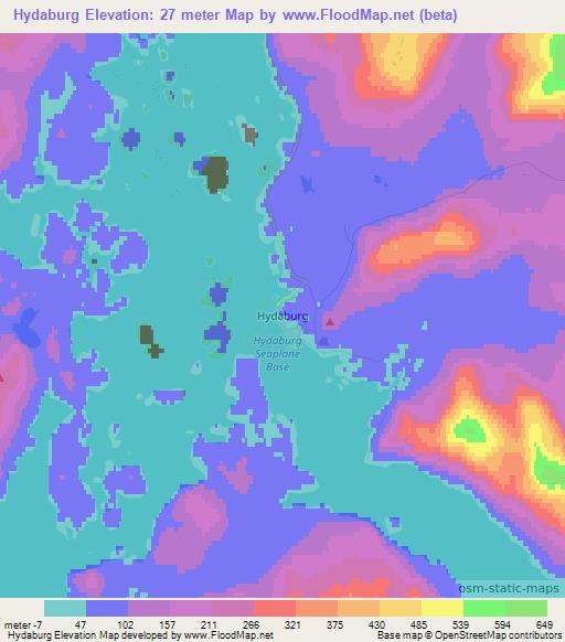 Hydaburg,US Elevation Map