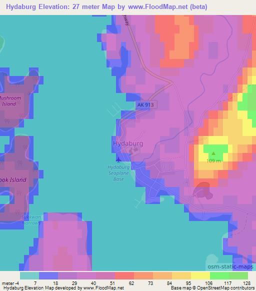 Hydaburg,US Elevation Map