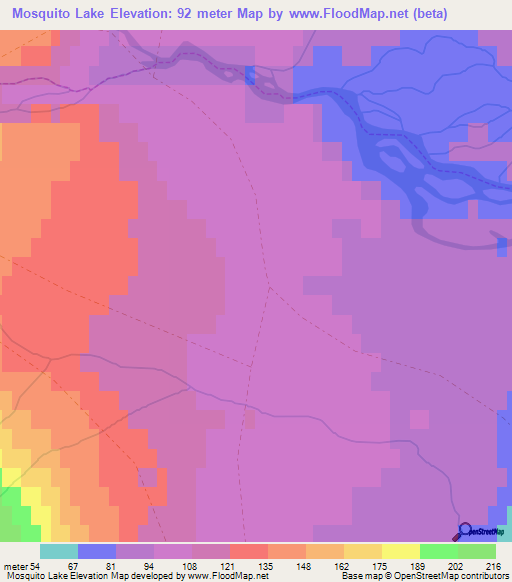 Mosquito Lake,US Elevation Map