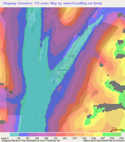 Skagway,US Elevation Map