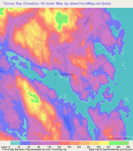 Thorne Bay,US Elevation Map