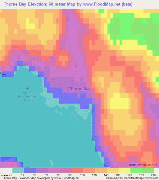 Thorne Bay,US Elevation Map