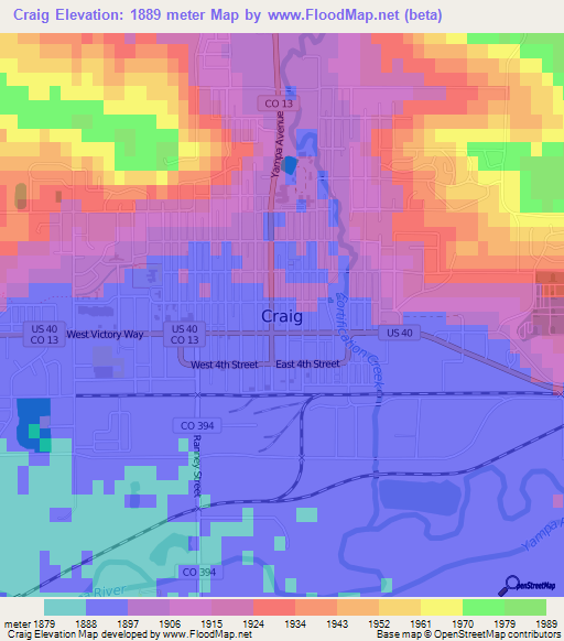 Craig,US Elevation Map