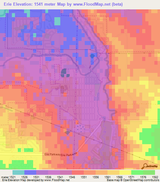 Erie,US Elevation Map