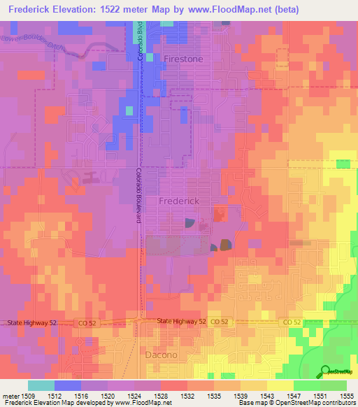 Frederick,US Elevation Map