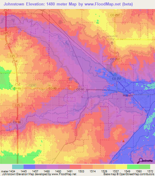 Johnstown,US Elevation Map