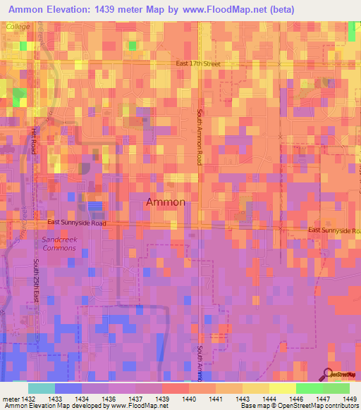 Ammon,US Elevation Map