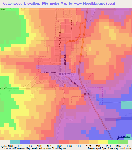 Cottonwood,US Elevation Map