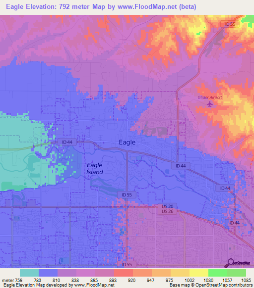 Eagle,US Elevation Map