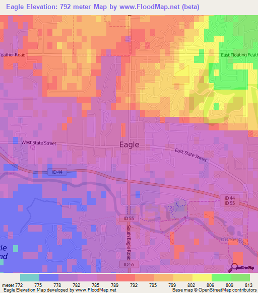 Eagle,US Elevation Map