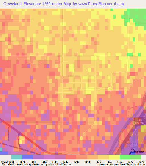 Groveland,US Elevation Map