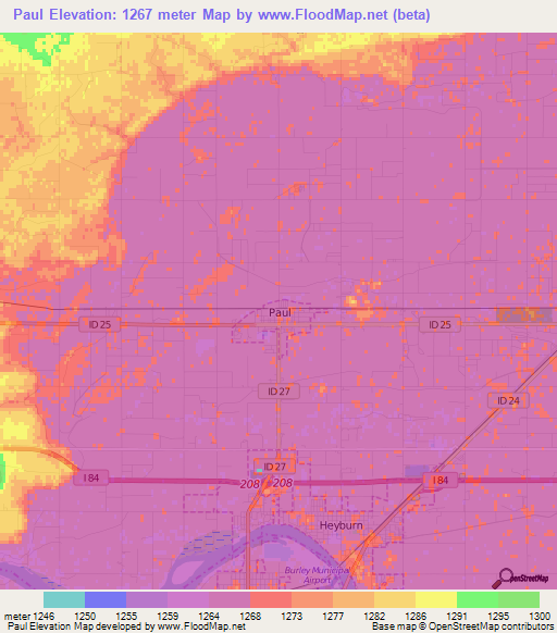 Paul,US Elevation Map