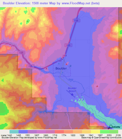 Boulder,US Elevation Map