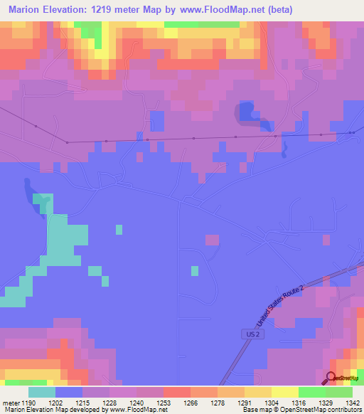 Marion,US Elevation Map