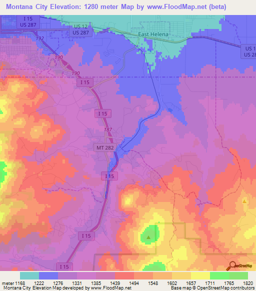 Montana City,US Elevation Map