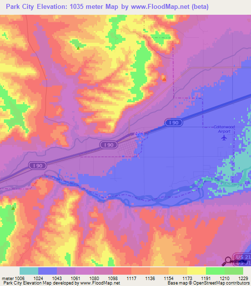 Park City,US Elevation Map