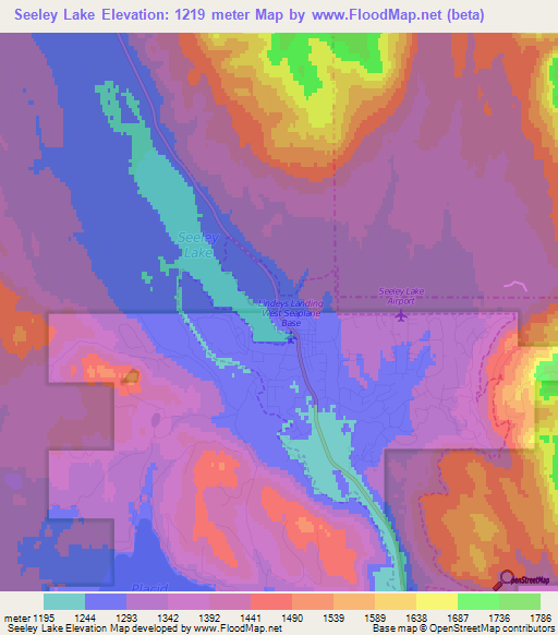 Seeley Lake,US Elevation Map