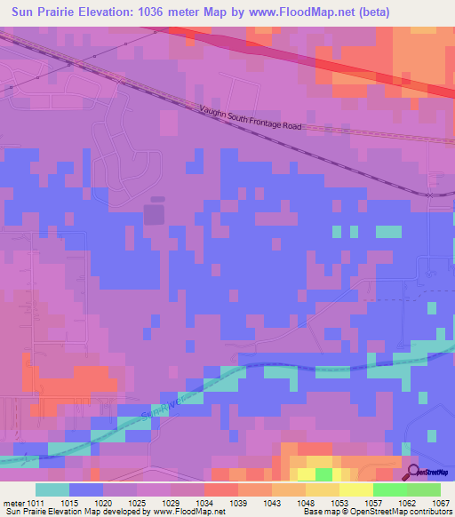 Sun Prairie,US Elevation Map