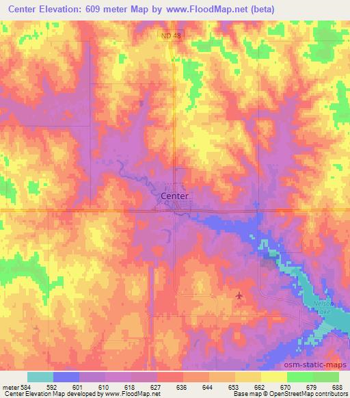 Center,US Elevation Map