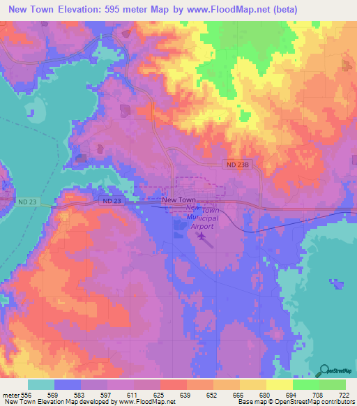 New Town,US Elevation Map