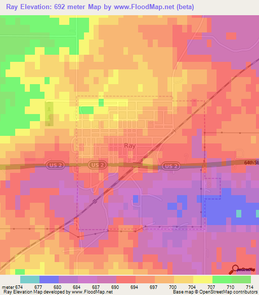 Ray,US Elevation Map