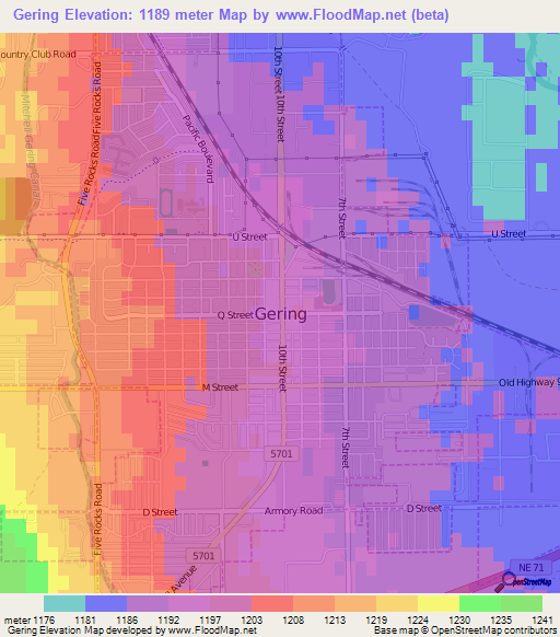 Gering,US Elevation Map