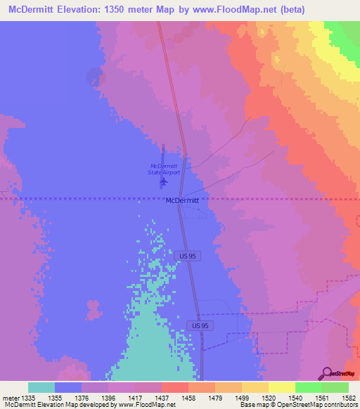 McDermitt,US Elevation Map