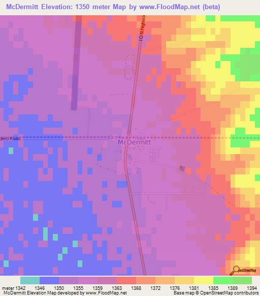 McDermitt,US Elevation Map