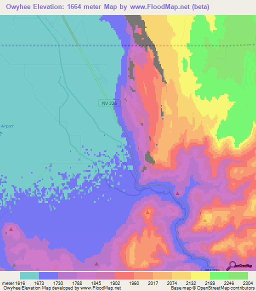 Owyhee,US Elevation Map