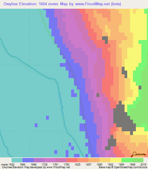 Owyhee,US Elevation Map