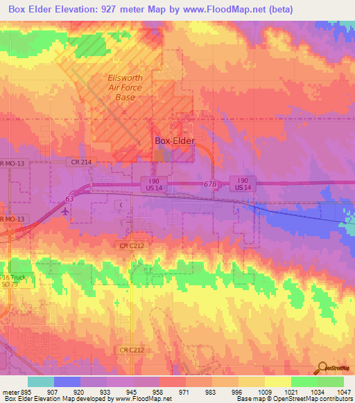 Box Elder,US Elevation Map