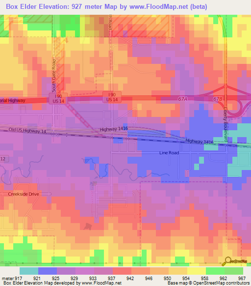 Box Elder,US Elevation Map