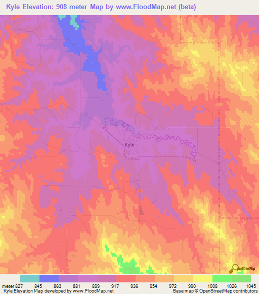 Kyle,US Elevation Map