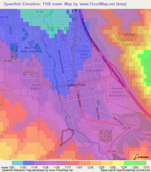 Spearfish,US Elevation Map