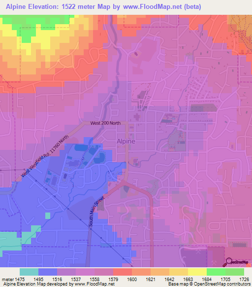 Alpine,US Elevation Map