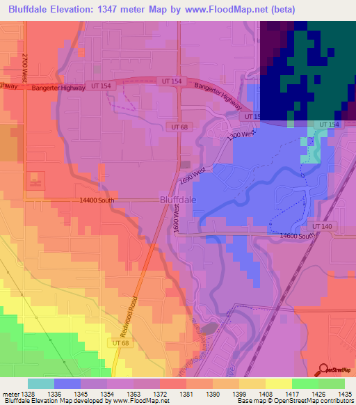 Bluffdale,US Elevation Map