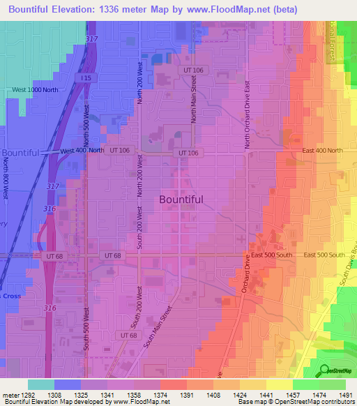 Bountiful,US Elevation Map