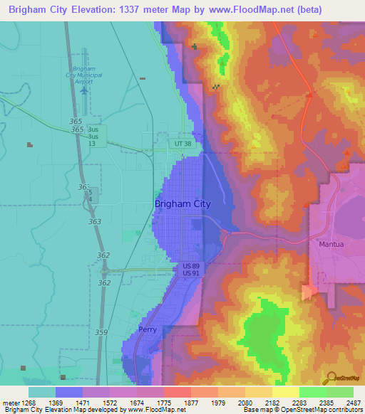 Brigham City,US Elevation Map