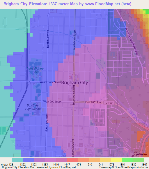 Brigham City,US Elevation Map