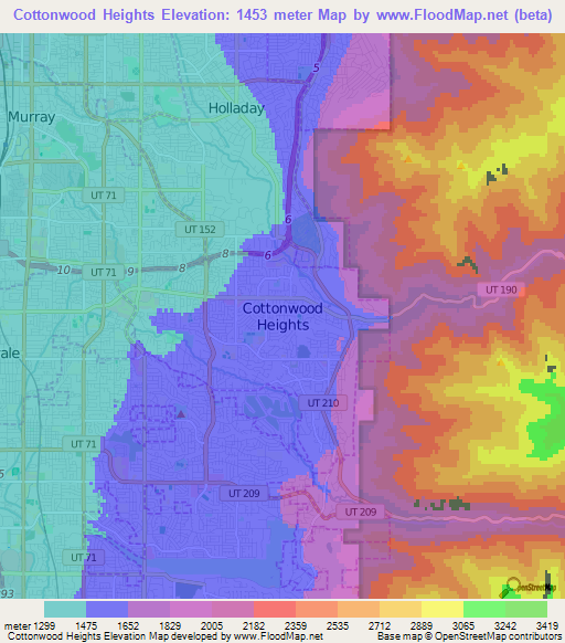 Cottonwood Heights,US Elevation Map