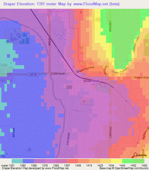 Draper,US Elevation Map