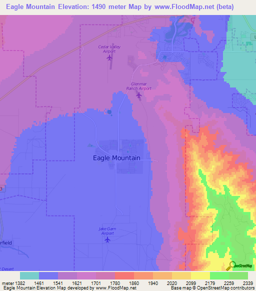 Eagle Mountain,US Elevation Map