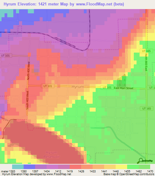 Hyrum,US Elevation Map