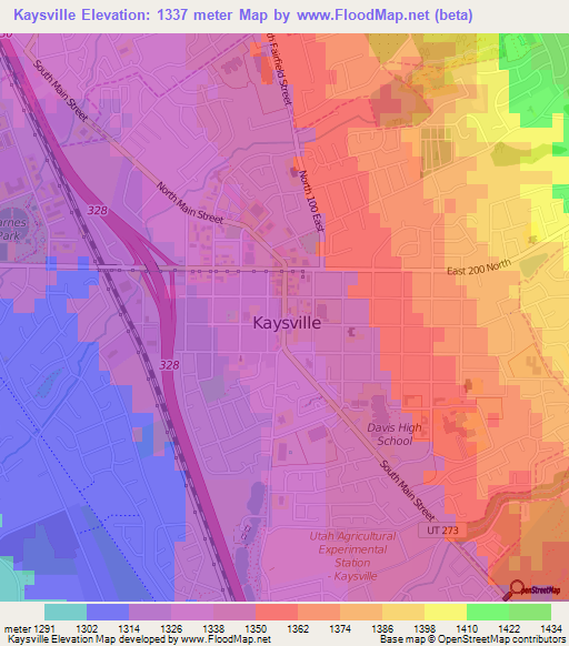 Kaysville,US Elevation Map