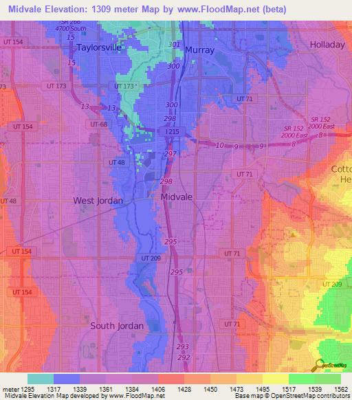 Midvale,US Elevation Map