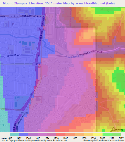 Mount Olympus,US Elevation Map