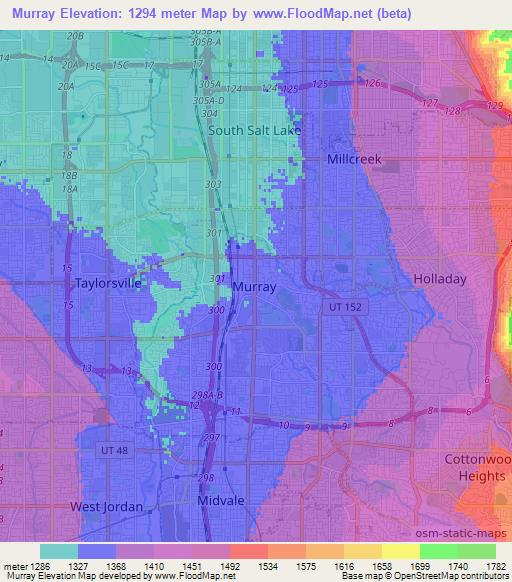 Murray,US Elevation Map