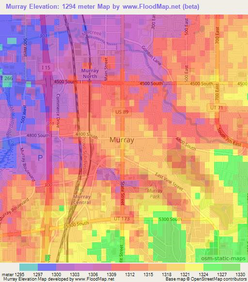 Murray,US Elevation Map